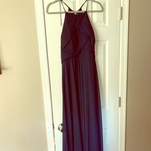Navy blue Bill Levkoff bridesmaid dress
